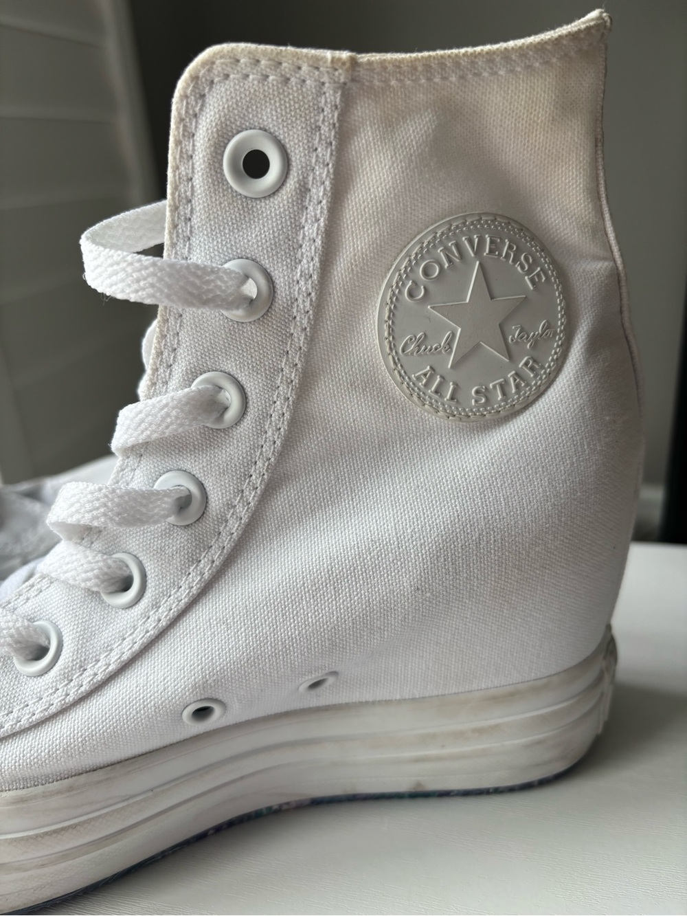 Converse White High-Top Canvas Sneakers - Picture 6 of 8
